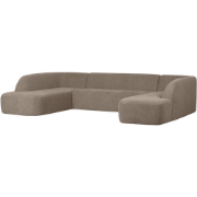 BePureHome Sloping U-Vorm Bank - Polyester - Lichtbruin Melange
