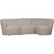 WOOOD Coco 3-Zits Ronding Rechts - Bouclé - Zand - 70x230x138