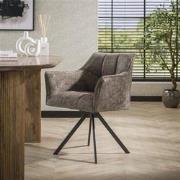 Hoyz Collection - Armstoel Raster Draaibaar - 2 Stuks - Rich Taupe