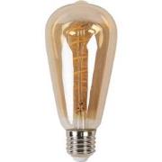 Clayre & Eef LED Lamp  Bruin Glas Rond Gloeilamp LED