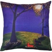 Clayre & Eef Kussenhoes  43x43 cm Blauw Groen Polyester Vierkant Sierk...