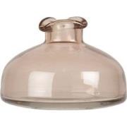 Clayre & Eef Vaas  Ø 8x11 cm Roze Glas Rond Decoratie Vaas