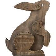 Clayre & Eef Beeld Konijn 20x12x26 cm Bruin Hout Decoratie beeld