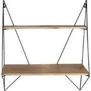 Clayre & Eef Wandrek  60x20x70 cm Zwart Ijzer Hout Muurrek