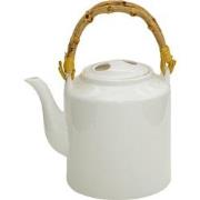 Clayre & Eef Theepot  1500 ml Wit Porselein Rond Theekan