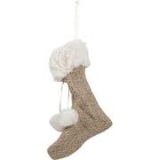 Clayre & Eef Kerstsok  20 cm Beige Synthetisch
