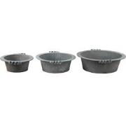 Clayre & Eef Decoratie schaal Set van 3  Ø 36x11 cm Grijs Metaal