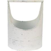 Clayre & Eef Decoratie Emmer  30x29x40 cm Wit Ijzer Rond Bloempot binn...
