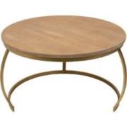 Clayre & Eef Bijzettafel  Ø 62x37 cm Bruin Ijzer Hout