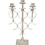 Clayre & Eef Kandelaar  28x12x42 cm Wit Metaal