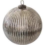 Clayre & Eef Kerstbal XL  Ø 20 cm Zilverkleurig Glas Kerstdecoratie