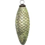 Clayre & Eef Kerstbal  16 cm Groen Glas Kerstdecoratie