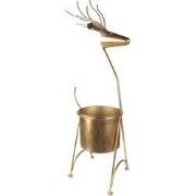 Clayre & Eef Bloempot  Ø 22x78 cm Goudkleurig Metaal Rendier Plantenst...