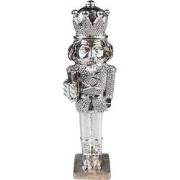 Clayre & Eef Kerstdecoratie Notenkraker 19 cm Zilverkleurig Polyresin