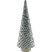 Clayre & Eef Beeld Kerstboom 33 cm Grijs Porselein Kerstdecoratie