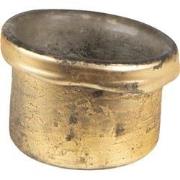 Clayre & Eef Theelichthouder  Ø 8x6 cm Goudkleurig Glas Waxinelichthou...