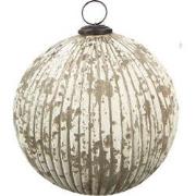 Clayre & Eef Kerstbal  Ø 20 cm Beige Glas Rond Kerstdecoratie
