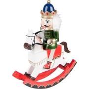 Clayre & Eef Beeld Notenkraker 29 cm Wit Groen Polyresin Kerstdecorati...