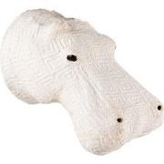 Clayre & Eef Wanddecoratie Nijlpaard 15 cm Beige Papier Ijzer Textiel ...