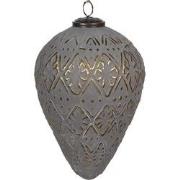 Clayre & Eef Kerstbal  26 cm Grijs Glas Kerstboomversiering