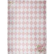 Clayre & Eef Plaid  130x170 cm Roze Wit Polyester Deken