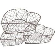 Clayre & Eef Opbergmand Set van 3  25x23x11/ 22x20x10/ 19x18x8 cm Brui...