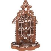 Clayre & Eef Gingerbread house met LED 20 cm Bruin Kunststof Peperkoek...