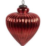 Clayre & Eef Kerstbal Ø 13x17 cm Rood Glas Kerstboomversiering