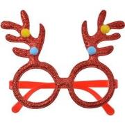 Clayre & Eef Kerstbril 17x3x12 cm Rood Kunststof Kerstdecoratie