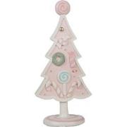 Clayre & Eef Kerstdecoratie Kerstboom 25 cm Roze Kunststof