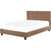 Beliani LA ROCHELLE - Tweepersoonsbed-Bruin-Polyester
