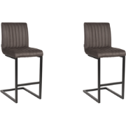 LABEL51 Barkruk Milo - Antraciet - Microfiber - Zithoogte 65 - set van...