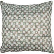 Clayre & Eef Kussenhoes 40x40 cm Groen Beige Polyester Bloemen Sierkus...