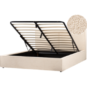 Beliani MOISSAC - Tweepersoonsbed-Beige-Bouclé