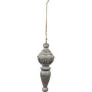 Clayre & Eef Hanger  Ø 7x19 cm Grijs Bruin Hout Woondecoratie