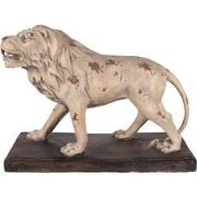 Clayre & Eef Decoratie Beeld Leeuw 55x23x40 cm Beige Bruin Keramisch m...