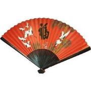 Fine Asianliving Chinese Waaier Wanddecoratie Kraanvogels Rood