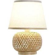 Fine Asianliving Bamboo Webbing Table Lamp Natural Handmade White