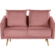 Beliani MAURA - Tweezitsbank-Roze-Fluweel