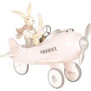 Clayre & Eef Beeld Konijn 25x17x18 cm Roze Polyresin Woonaccessoires