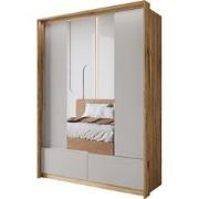 Meubella Kledingkast Innocent - Beige - 159 cm - Met spiegel
