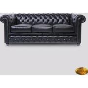 Chesterfield 3-zits bank Brighton FT Zwart