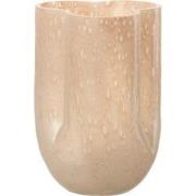 J-Line - Vaas Trikkie Glas Beige - 15.5x15.5x23cm