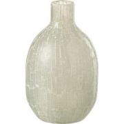 J-Line - Vaas Mozaiek Rond Glas Licht Grijs - 17x17x27cm