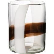 J-Line - Vaas Iggy Glas Wit/bruin Small - 20x20x27cm