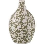 J-Line - Vaas Yezi Rond Porselein Groen/wit - 20x20x33cm