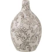 J-Line - Vaas Zen Rond Porselein Wit/zwart - 20x20x33cm
