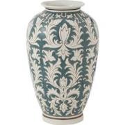 J-Line - Vaas Victoria Amfoor Porselein Groen/wit - 23x23x37cm
