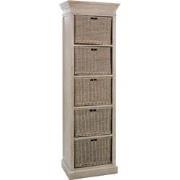 J-Line - Rek + 5 Manden Hout Nat 59x40x194cm - 59x39.5x193.5cm