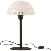 J-Line - Tafellamp Paddenstoel Bolletjes Metaal Blinkend Wit/zwart Sma...